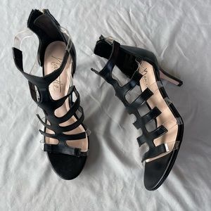 Nanette Lepore Caged Translucent Panels Dress Women’s Sandals Black Size 7